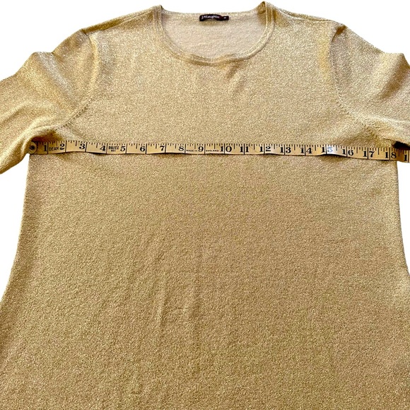 J.McLAUGHLIN SPARKLING GOLD CREW NECK SWEATER MEDIUM - Picture 8 of 13
